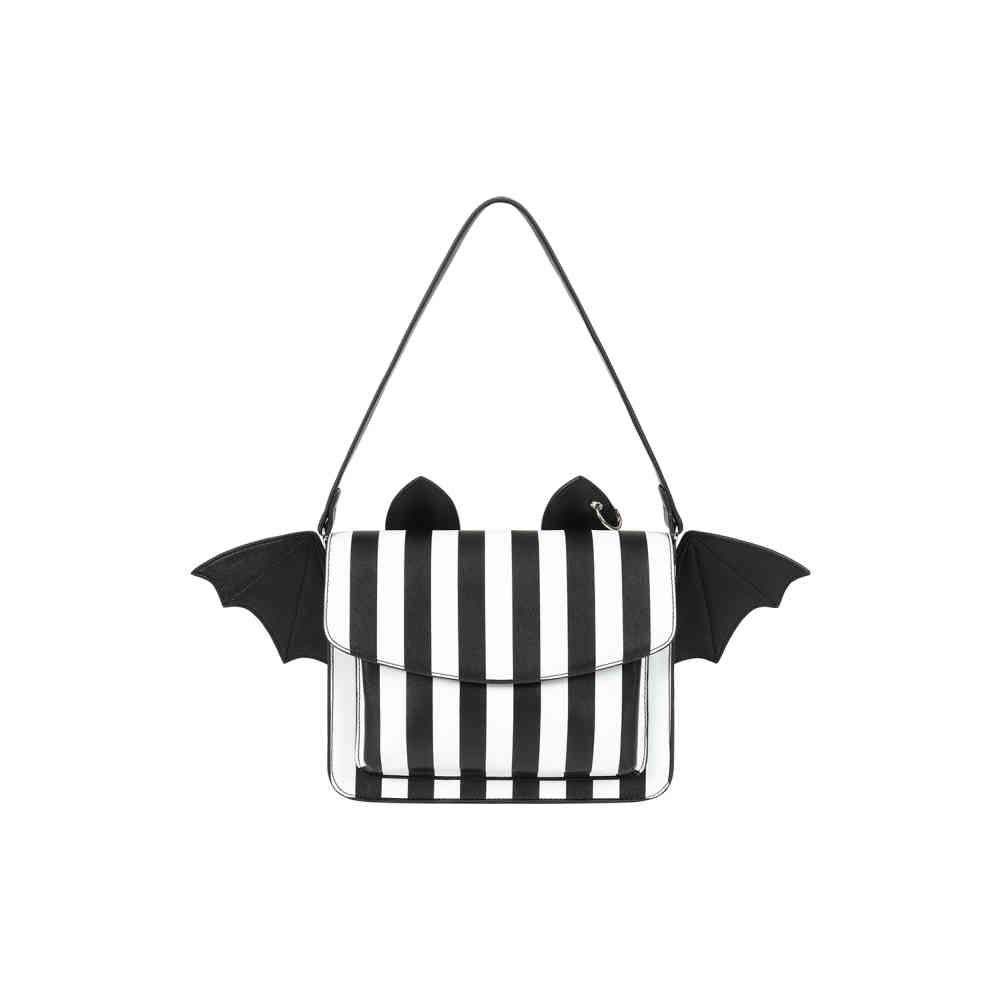 Banned - Catacomb Bat Handbag - White/Black
